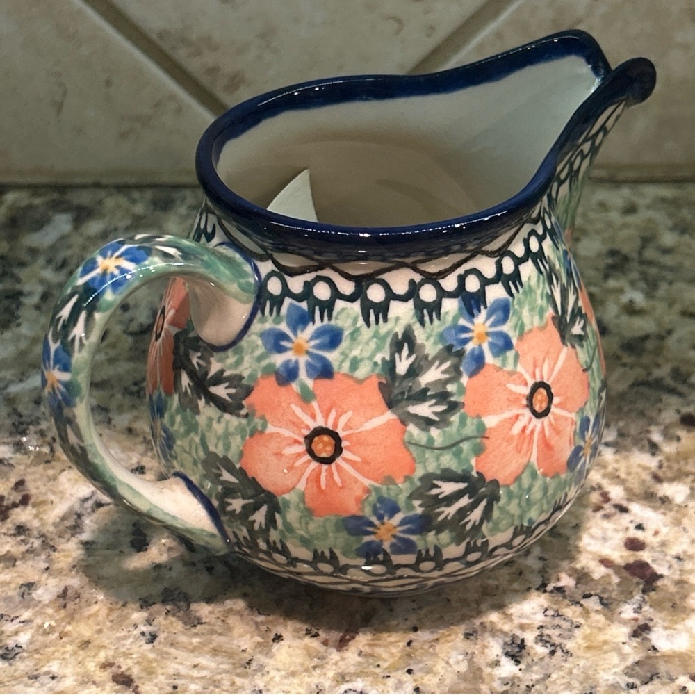 Polish Unikat Pottery Handmade Creamer Mini Pitcher Handmade in Poland - Picture 10 of 12